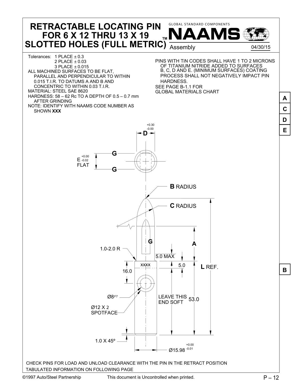 NAAMS APE083R Retractable Locating Pin - Image 2