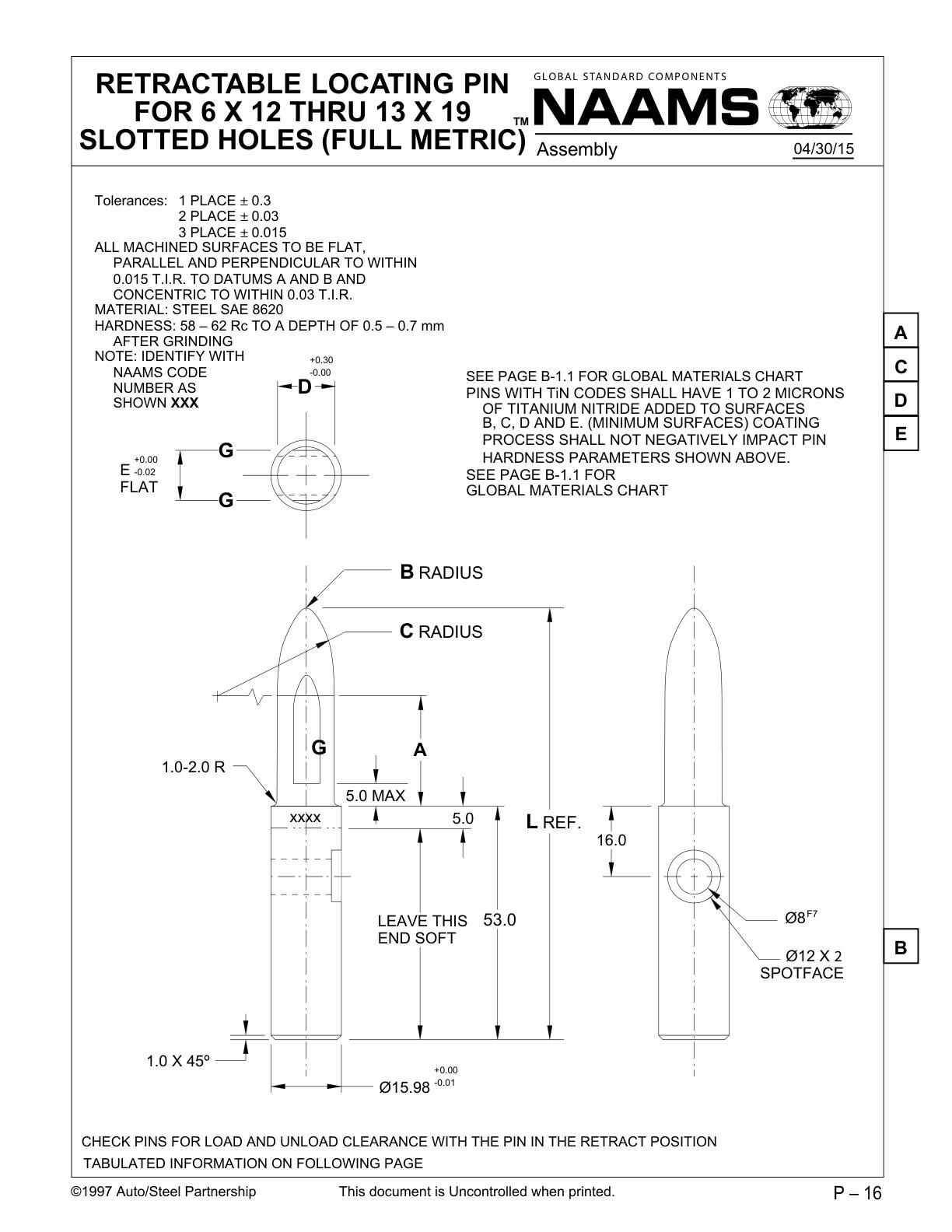 NAAMS APE133S Retractable Locating Pin - Image 2