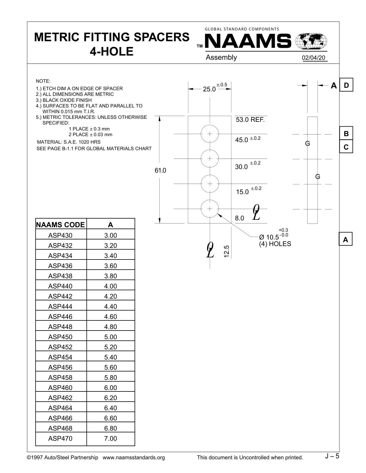 NAAMS ASP468 Fitting Spacer - Image 2