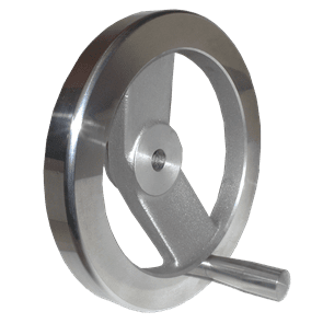 Hand Wheel - Two-Spoke Square Design (Aluminum) with Tapped Hole for Handle