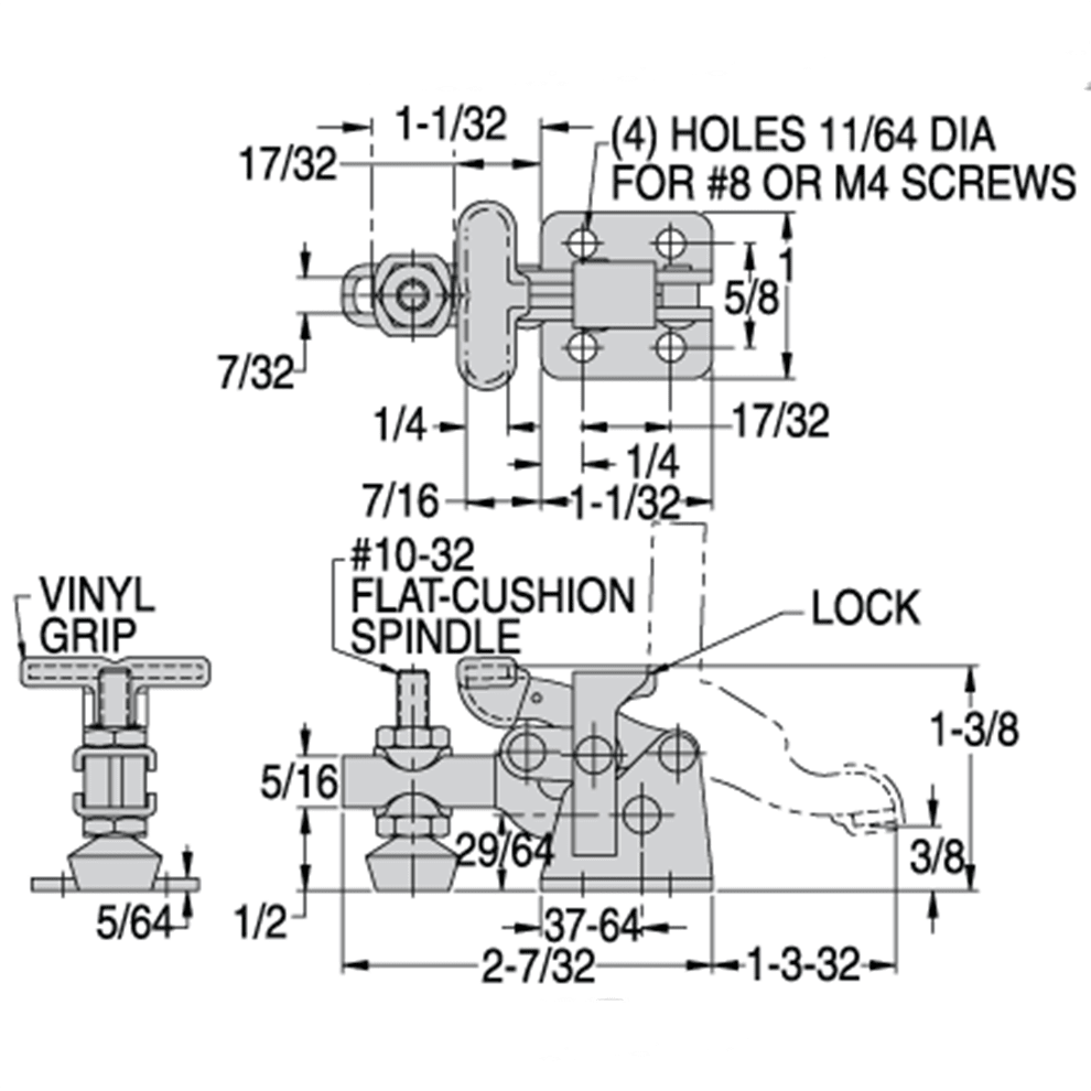 Toggle Clamp - CL-200-LVTC with Safety Lock (150 lbs) - Image 2