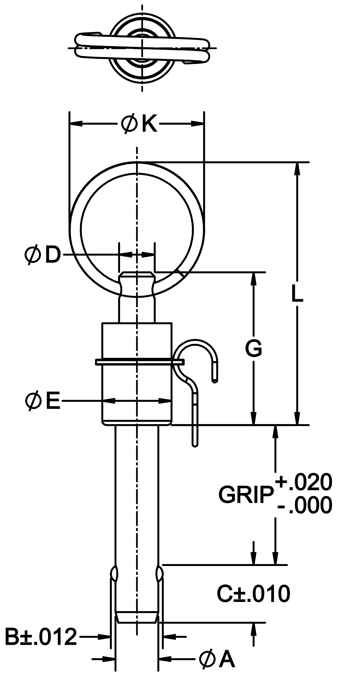 Double-Acting Ball Lock Pin (Ring Handle) - Cable Assembly - Image 2