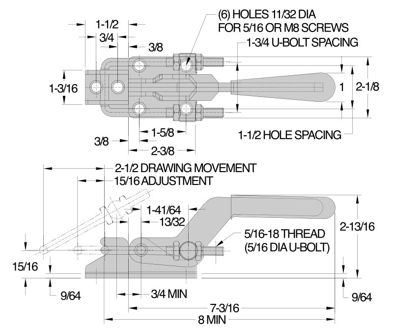 Toggle Clamp - CL-300-PA Series (2000 lbs) - Image 2
