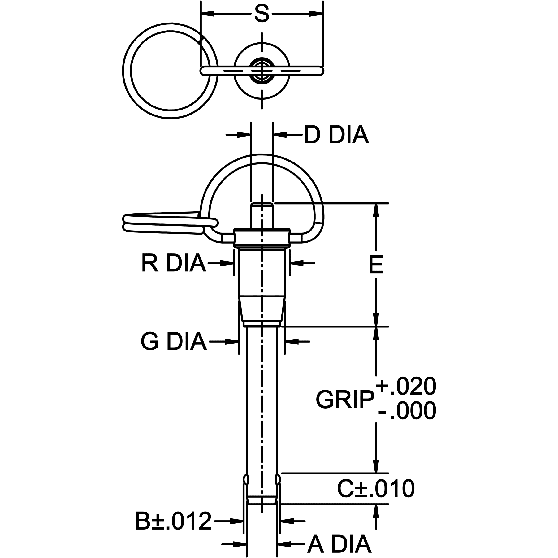 Ball Lock Pin (Ring Handle) - Cable Assembly - Image 2