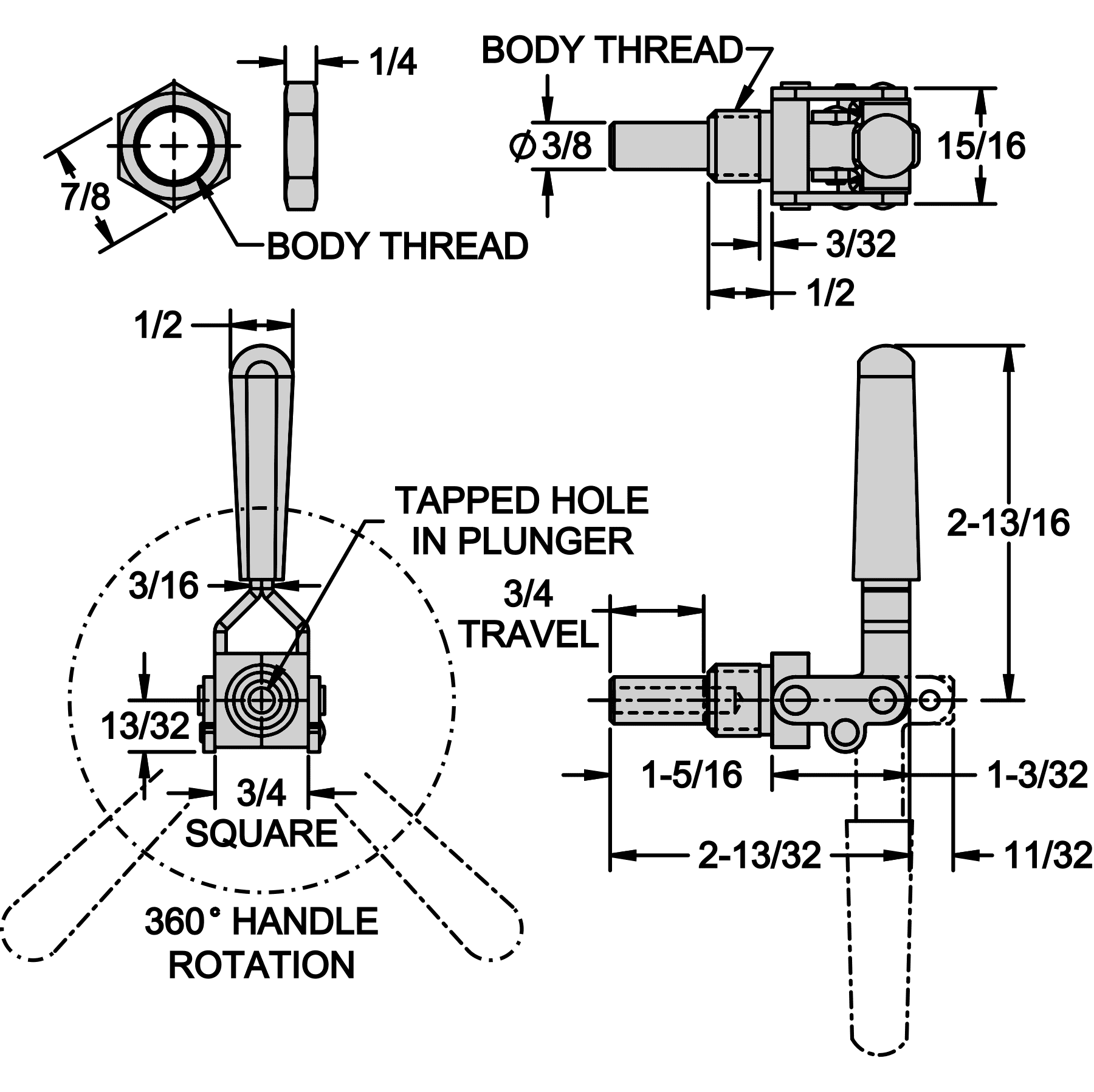 Push/Pull Toggle Clamp - CL-150-TPC Series (200 lbs) - Image 2