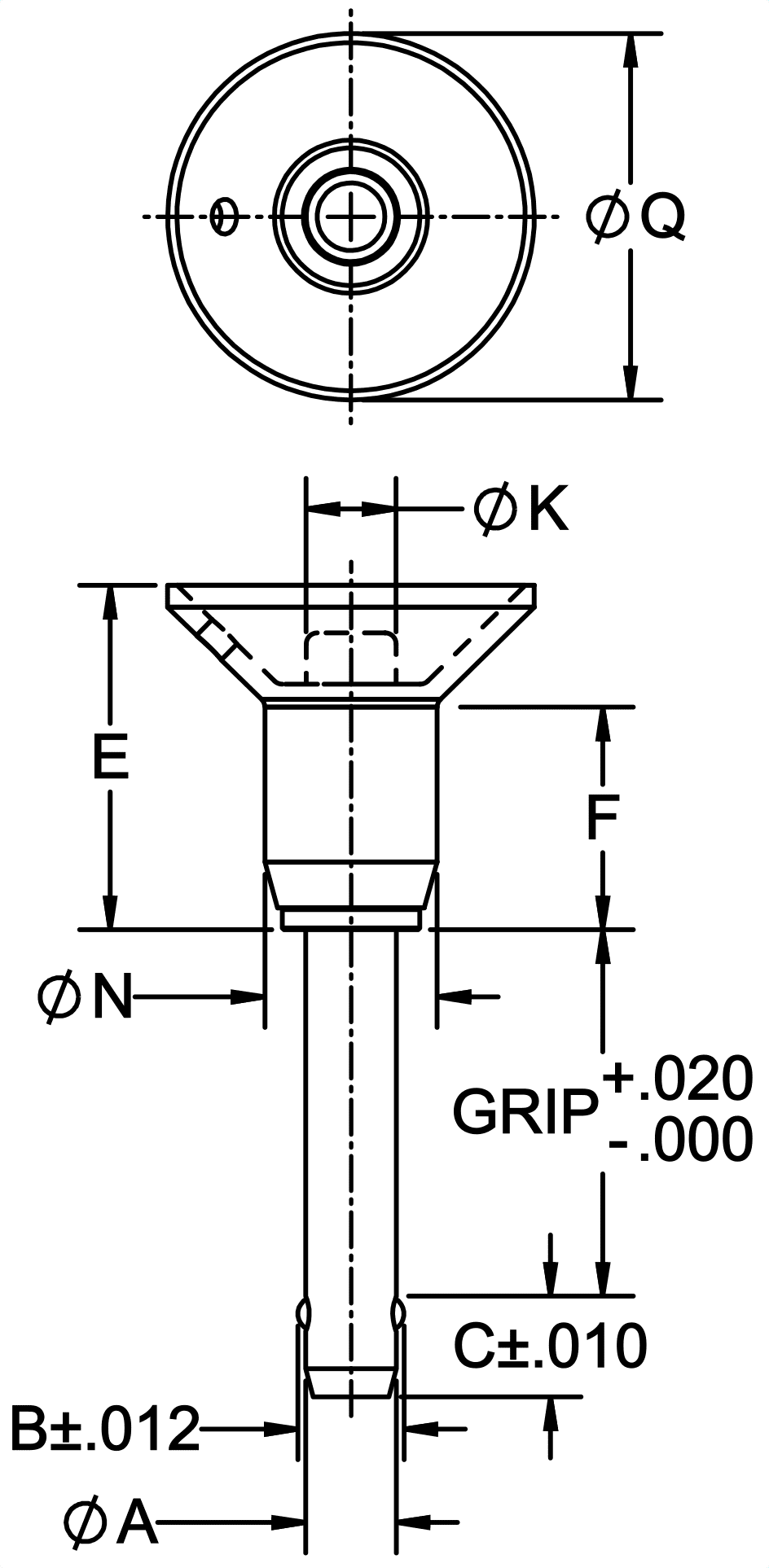 Marine Ball Lock Pin (Recessed Button Handle) - Nylon Lanyard - Image 2