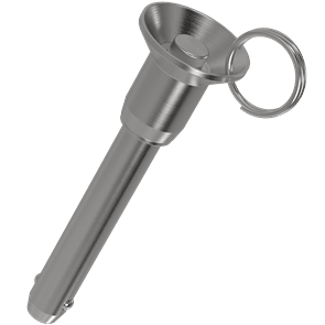 Marine Ball Lock Pin (Recessed Button Handle) - Nylon Lanyard